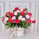 ramo de rosas y claveles en caja de lujo|envio a domicilio 